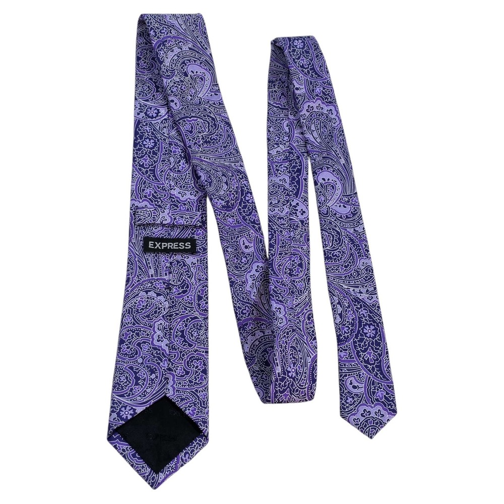 EXPRESS Paisley Silk Necktie‎ Men's Purple Formal Fashion Accessory Business